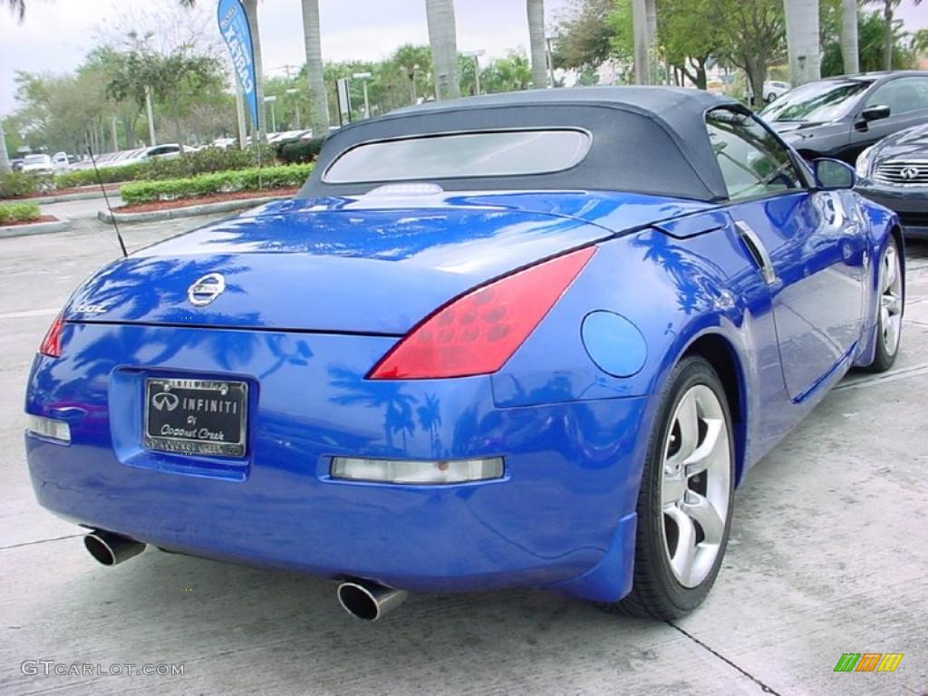 2006 350Z Touring Roadster - Daytona Blue Metallic / Frost Leather photo #3