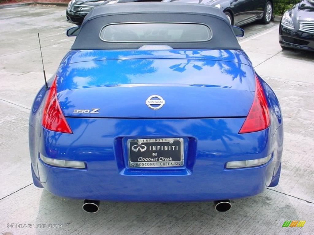 2006 350Z Touring Roadster - Daytona Blue Metallic / Frost Leather photo #4