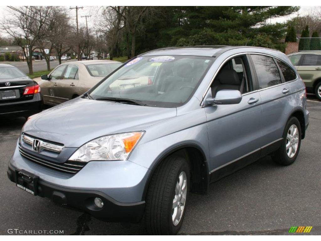 2009 CR-V EX-L 4WD - Glacier Blue Metallic / Gray photo #2