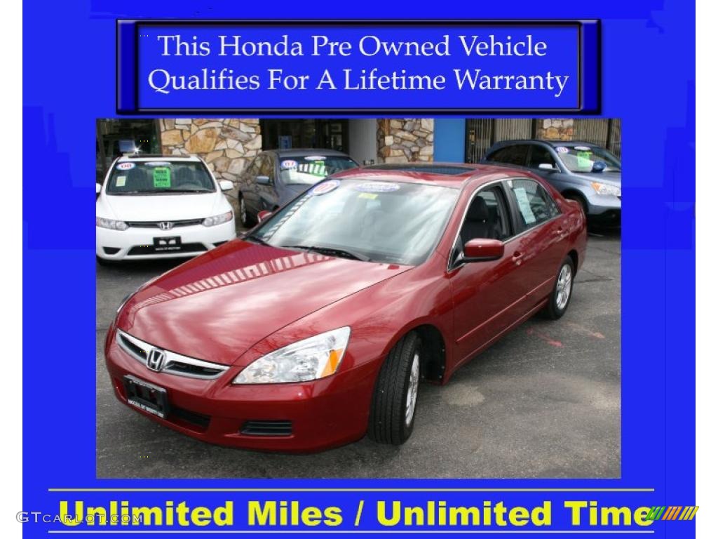2007 Accord EX-L Sedan - Moroccan Red Pearl / Gray photo #1