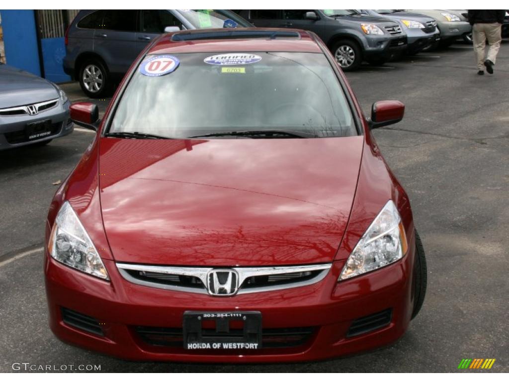2007 Accord EX-L Sedan - Moroccan Red Pearl / Gray photo #3