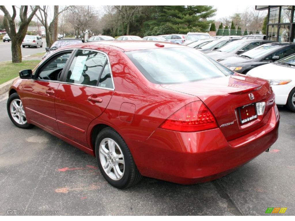 2007 Accord EX-L Sedan - Moroccan Red Pearl / Gray photo #9