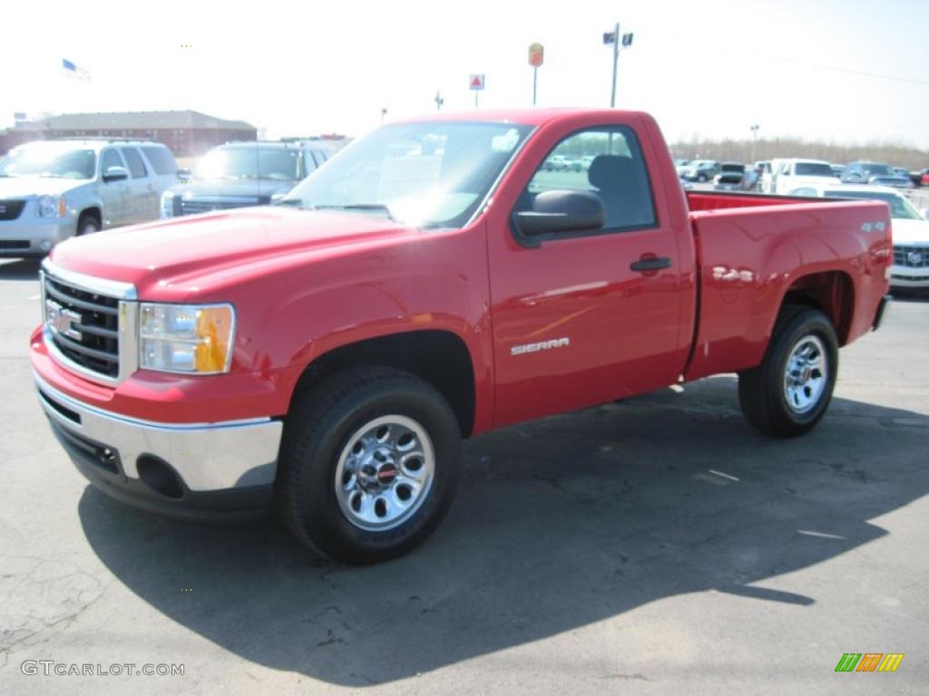 2010 Sierra 1500 Regular Cab 4x4 - Fire Red / Dark Titanium photo #1