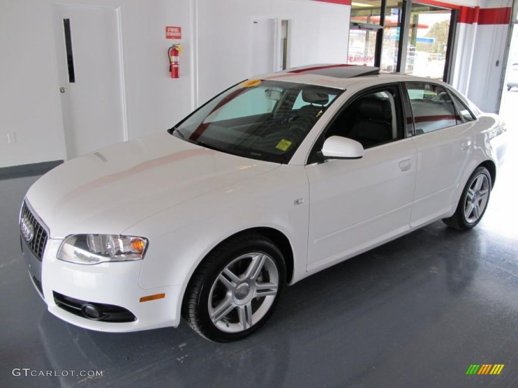 2008 A4 2.0T Sedan - Ibis White / Black photo #3