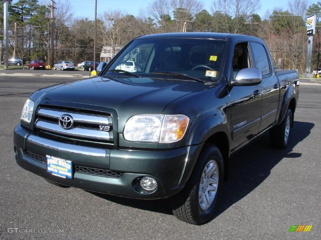 2005 Tundra SR5 Double Cab 4x4 - Timberland Green Mica / Light Charcoal photo #1