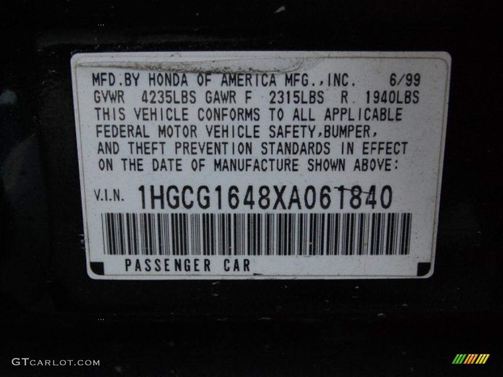 1999 Accord LX V6 Sedan - Dark Emerald Pearl / Ivory photo #19
