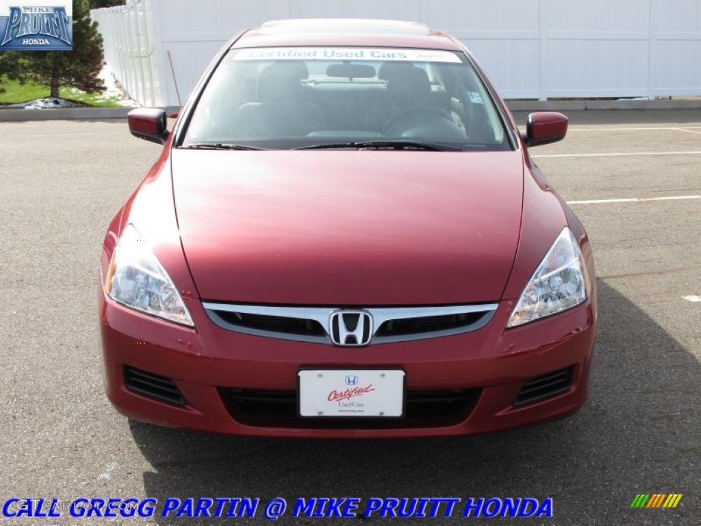 2007 Accord EX Sedan - Moroccan Red Pearl / Gray photo #4