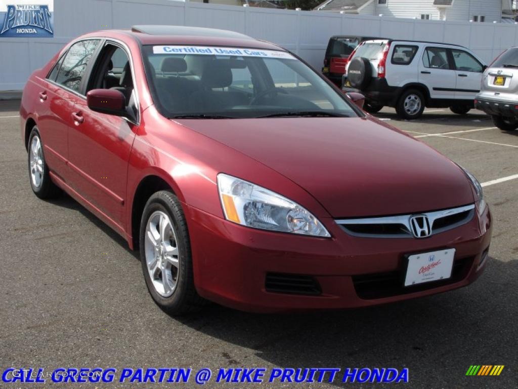 2007 Accord EX Sedan - Moroccan Red Pearl / Gray photo #5