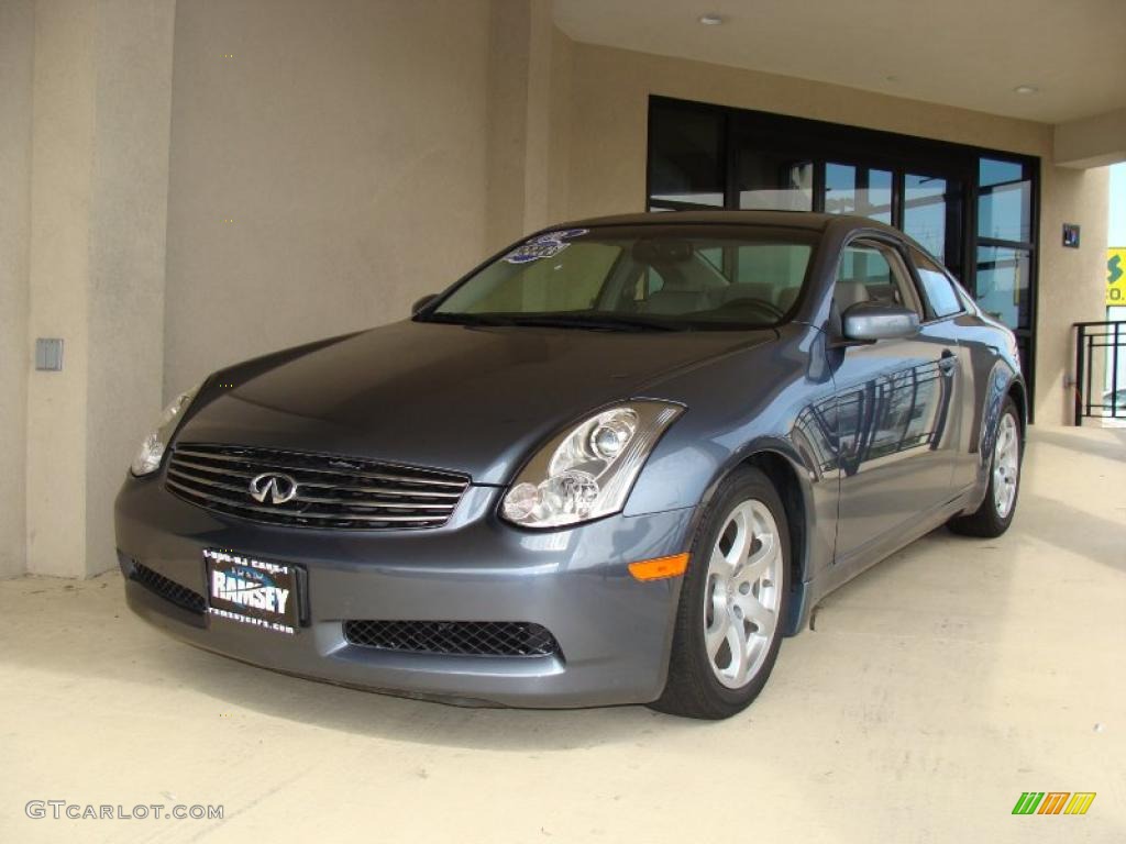 2006 G 35 Coupe - Lakeshore Slate Blue Metallic / Wheat photo #1