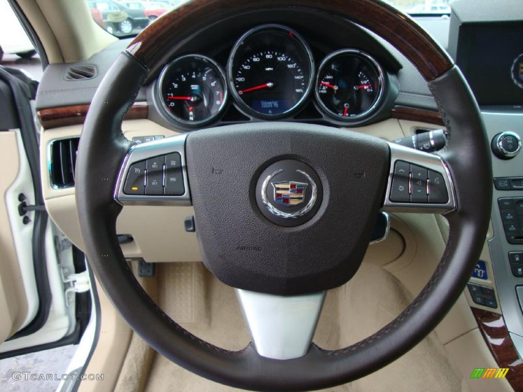 2008 CTS 4 AWD Sedan - White Diamond Tri-Coat / Cashmere/Cocoa photo #16