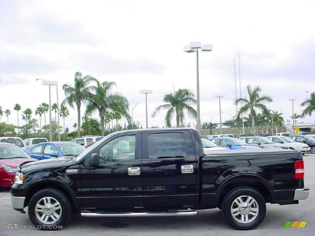 2006 F150 Lariat SuperCrew - Black / Black photo #8