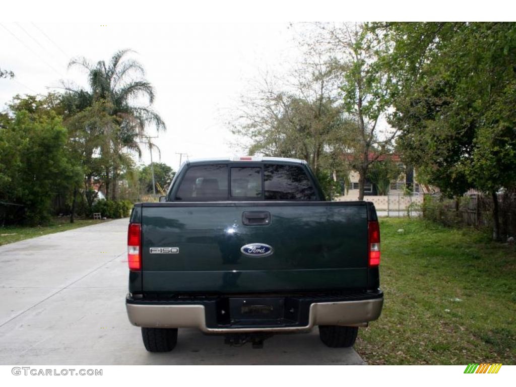 2004 F150 Lariat SuperCrew 4x4 - Aspen Green Metallic / Tan photo #8
