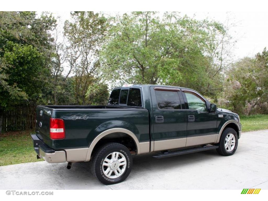 2004 F150 Lariat SuperCrew 4x4 - Aspen Green Metallic / Tan photo #9