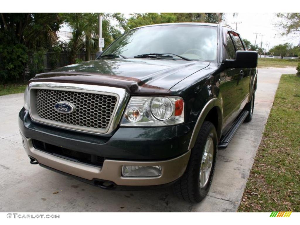 2004 F150 Lariat SuperCrew 4x4 - Aspen Green Metallic / Tan photo #16