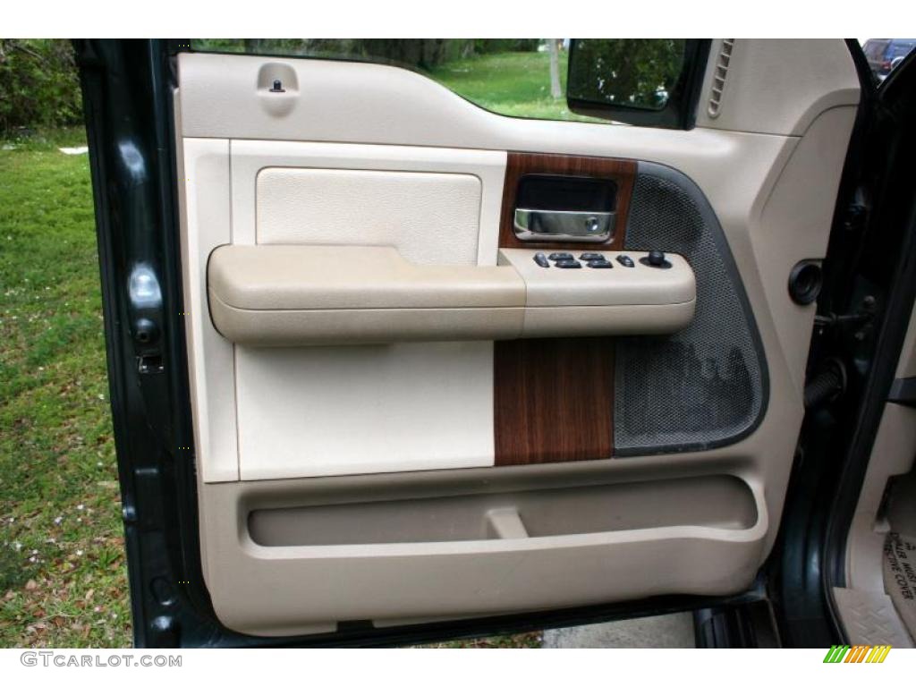2004 F150 Lariat SuperCrew 4x4 - Aspen Green Metallic / Tan photo #27