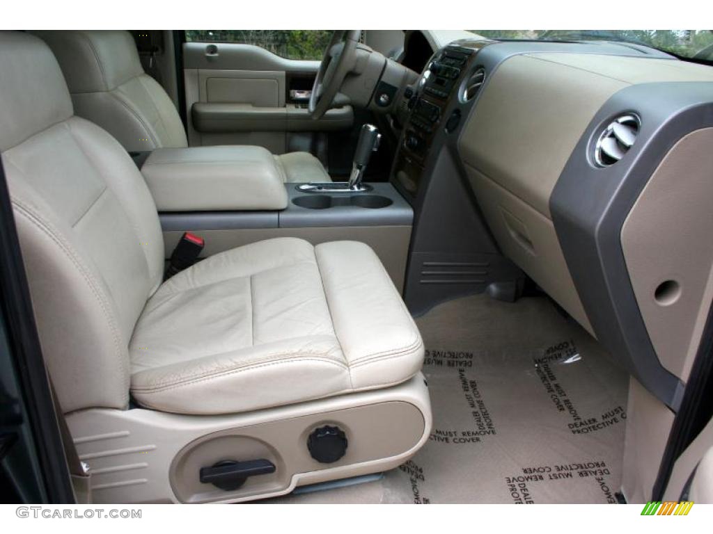 2004 F150 Lariat SuperCrew 4x4 - Aspen Green Metallic / Tan photo #38