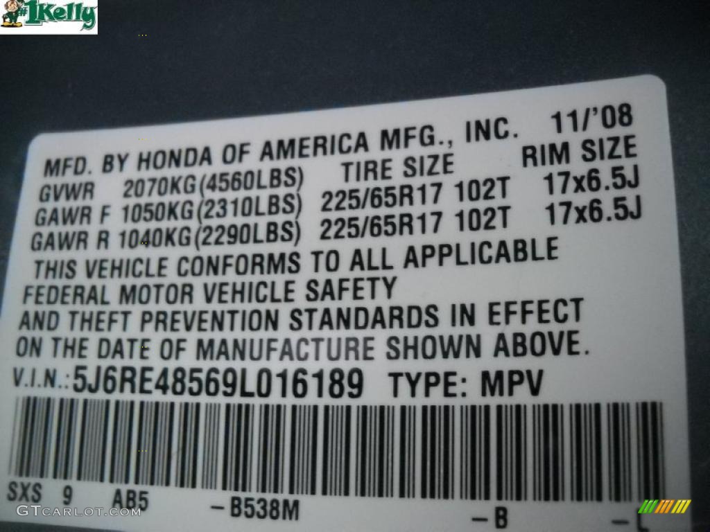 2009 CR-V EX 4WD - Glacier Blue Metallic / Gray photo #10