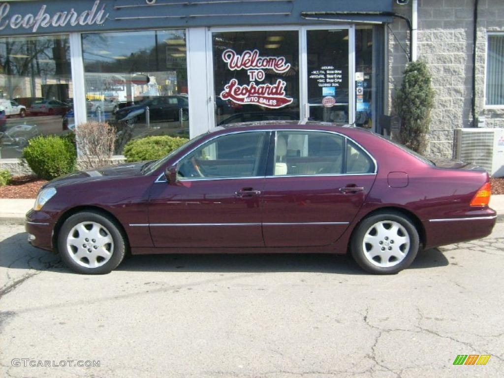 2003 LS 430 Sedan - Black Cherry Pearl / Ivory photo #2