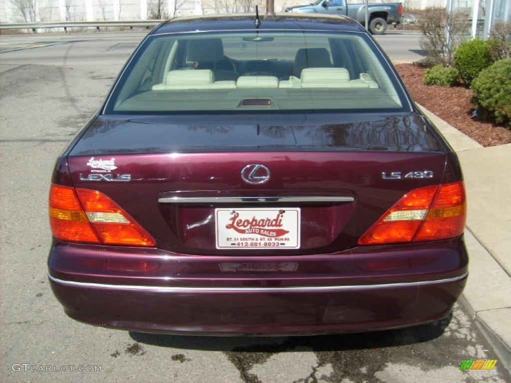 2003 LS 430 Sedan - Black Cherry Pearl / Ivory photo #4