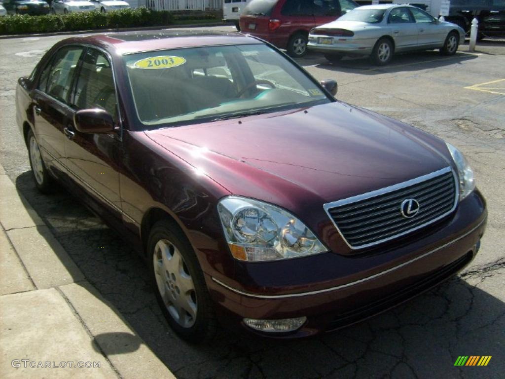 2003 LS 430 Sedan - Black Cherry Pearl / Ivory photo #6