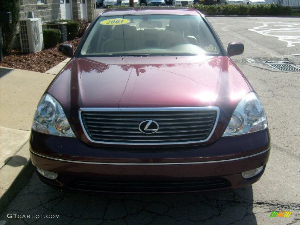 2003 LS 430 Sedan - Black Cherry Pearl / Ivory photo #7