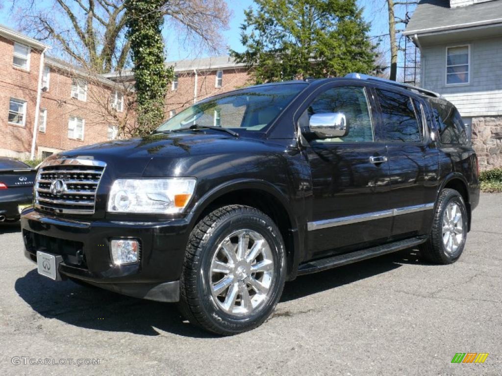 2008 QX 56 4WD - Liquid Onyx Black / Wheat photo #1