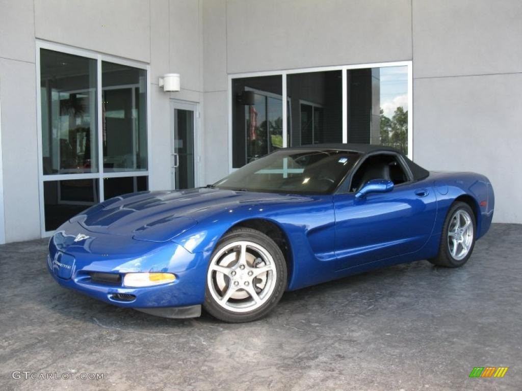 2003 Corvette Convertible - Electron Blue Metallic / Black photo #1