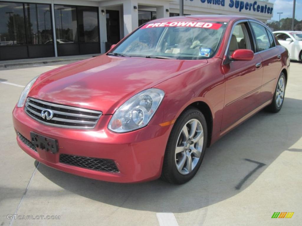 2006 G 35 Sedan - Garnet Fire Red Metallic / Stone photo #1