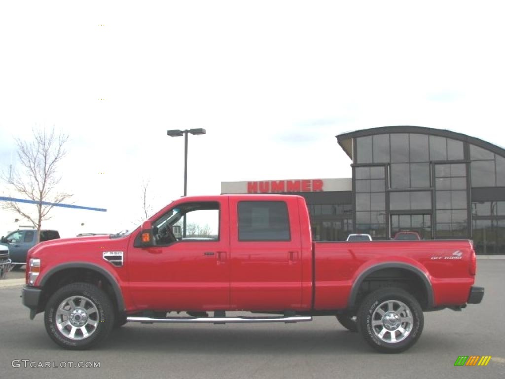 2008 F350 Super Duty FX4 Crew Cab 4x4 - Bright Red / Black photo #1