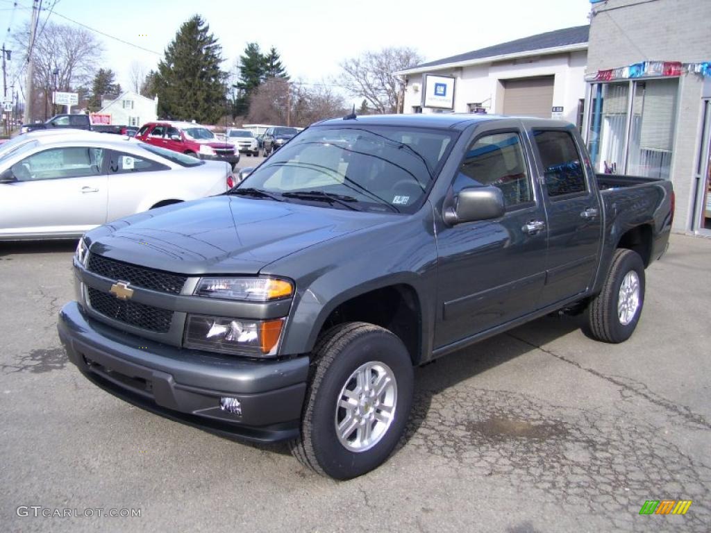 2010 Colorado LT Crew Cab 4x4 - Steel Green Metallic / Ebony photo #7