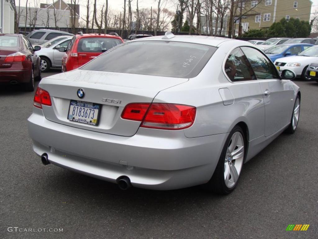 2007 3 Series 335i Coupe - Titanium Silver Metallic / Coral Red/Black photo #5