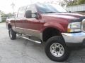 2004 Dark Toreador Red Metallic Ford F350 Super Duty Lariat Crew Cab 4x4  photo #3