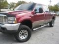 2004 Dark Toreador Red Metallic Ford F350 Super Duty Lariat Crew Cab 4x4  photo #4