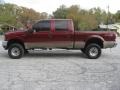 2004 Dark Toreador Red Metallic Ford F350 Super Duty Lariat Crew Cab 4x4  photo #7