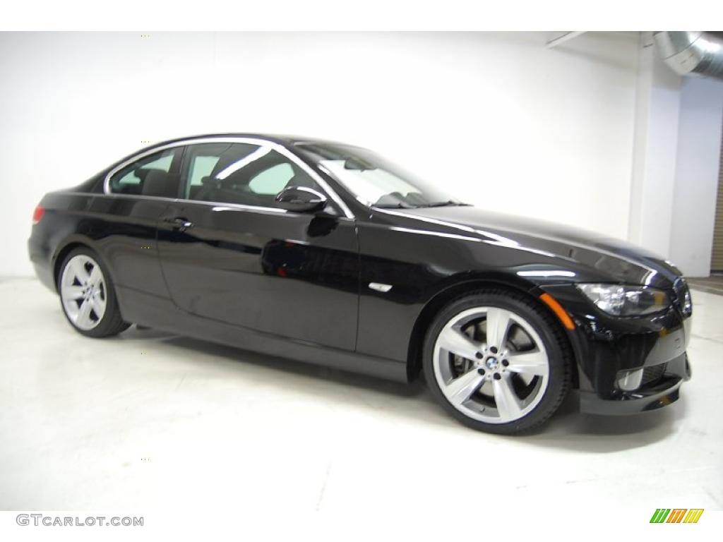 2007 3 Series 335i Coupe - Jet Black / Black photo #2