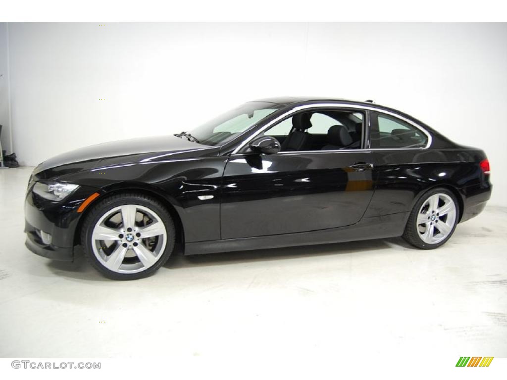 2007 3 Series 335i Coupe - Jet Black / Black photo #11