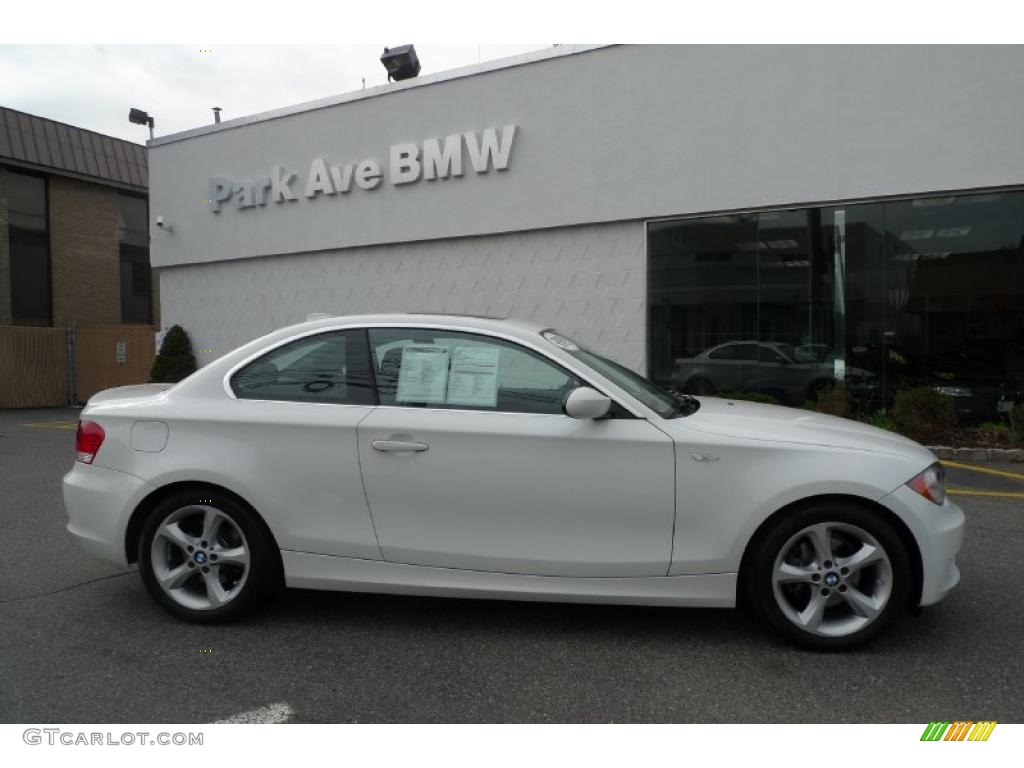 2008 1 Series 128i Coupe - Alpine White / Black photo #1