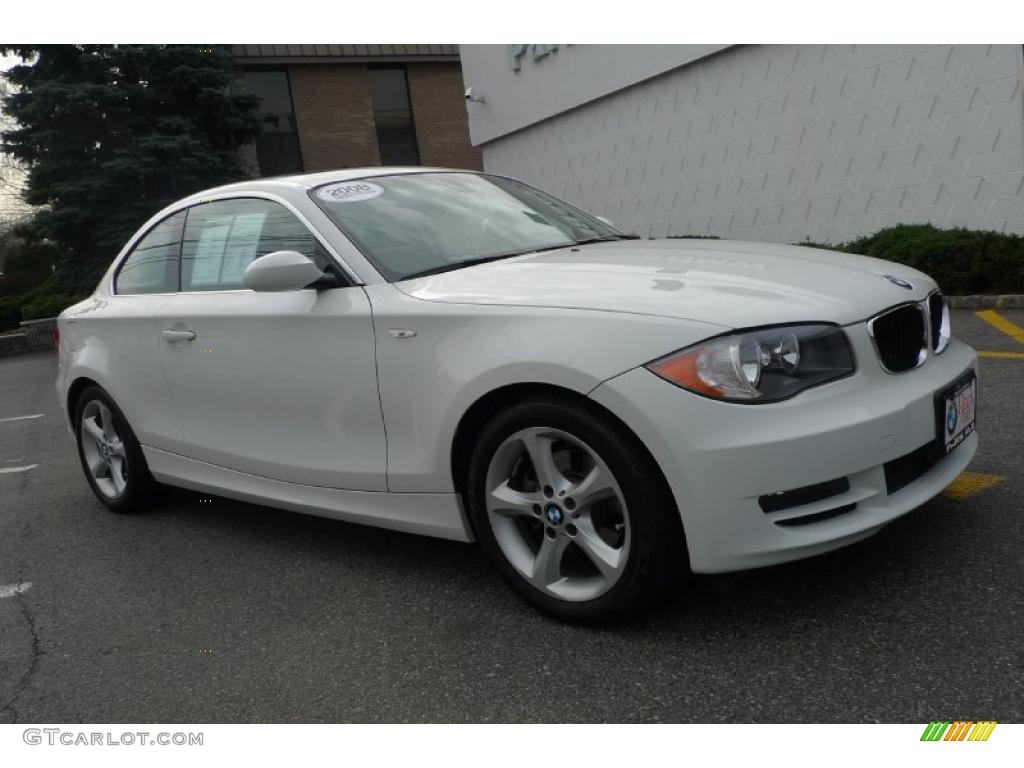 2008 1 Series 128i Coupe - Alpine White / Black photo #2