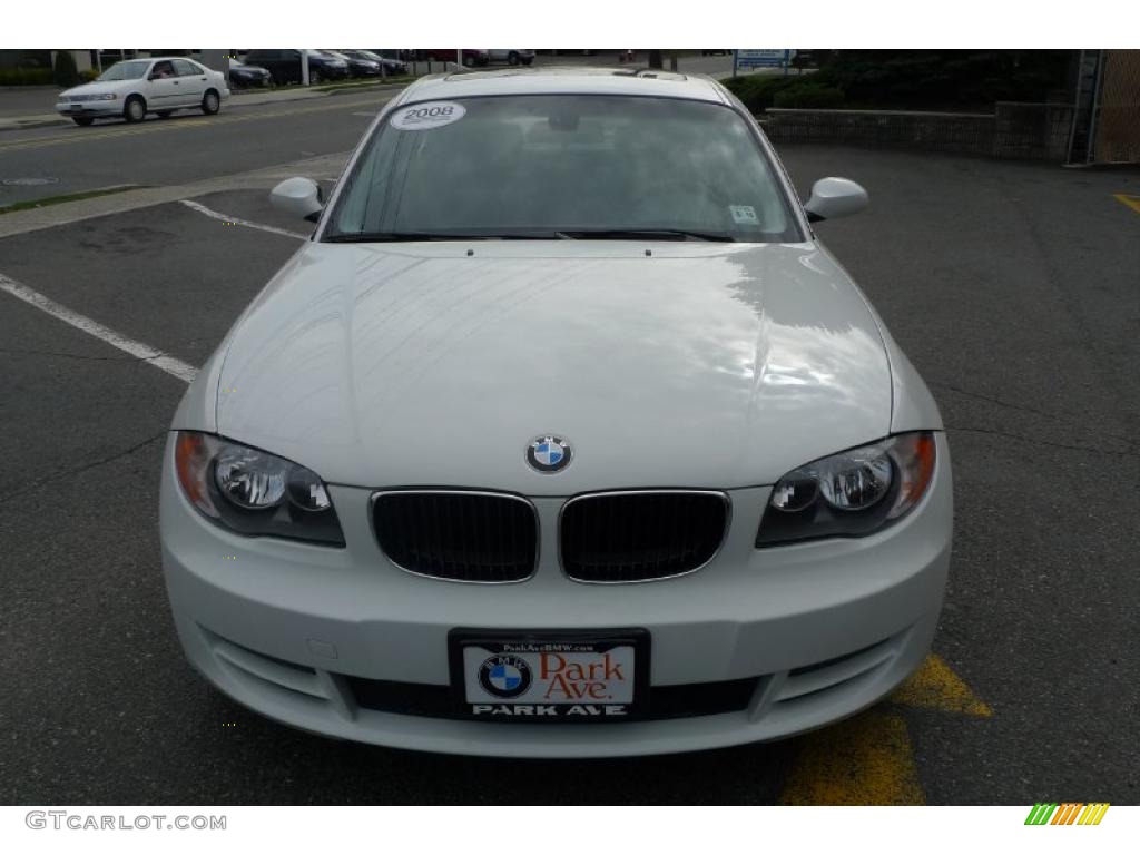2008 1 Series 128i Coupe - Alpine White / Black photo #3