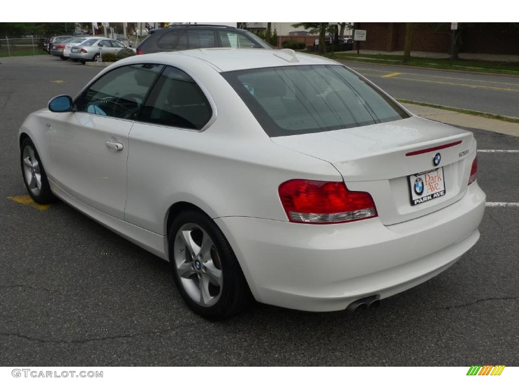 2008 1 Series 128i Coupe - Alpine White / Black photo #7