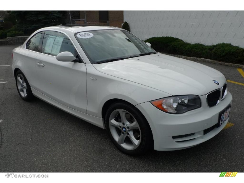 2008 1 Series 128i Coupe - Alpine White / Black photo #16