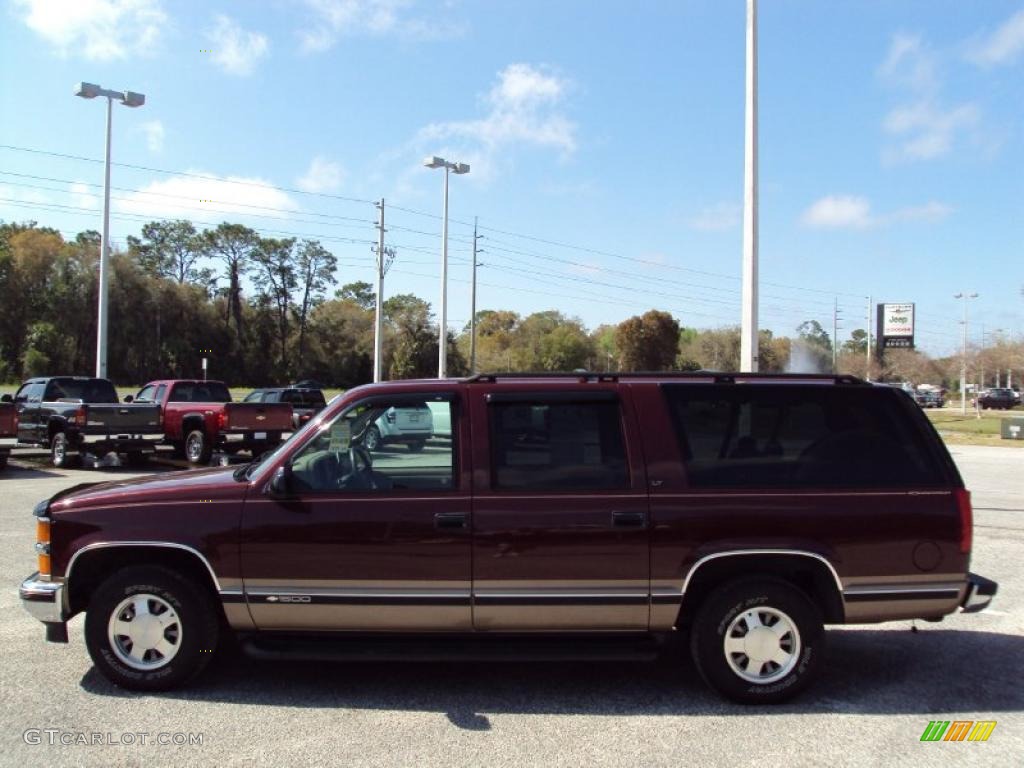 1999 Suburban C1500 LT - Dark Carmine Red Metallic / Neutral photo #2