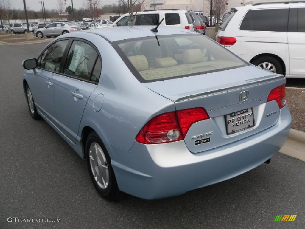 2007 Civic Hybrid Sedan - Opal Silver Blue Metallic / Ivory photo #2