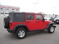 2008 Flame Red Jeep Wrangler Unlimited Rubicon 4x4  photo #2