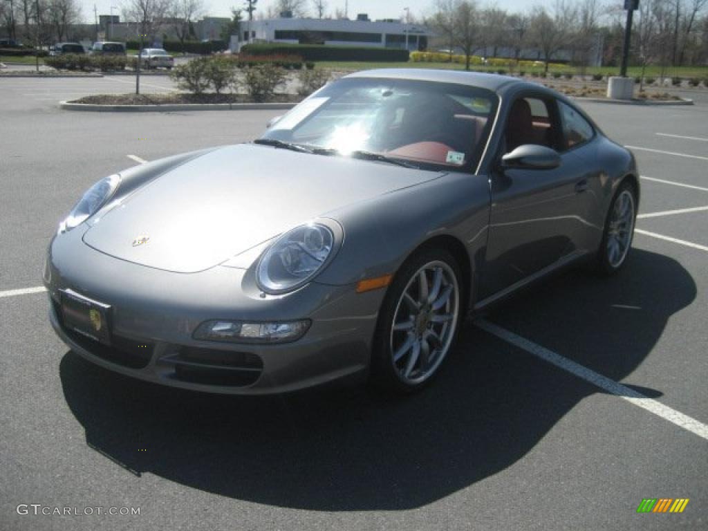2008 911 Carrera S Coupe - Meteor Grey Metallic / Carrera Red photo #1