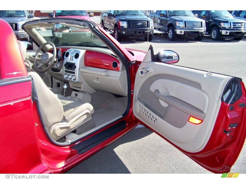2006 PT Cruiser Touring Convertible - Inferno Red Crystal Pearl / Pastel Pebble Beige photo #15