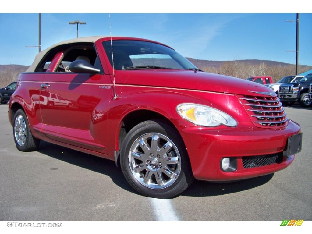 2006 PT Cruiser Touring Convertible - Inferno Red Crystal Pearl / Pastel Pebble Beige photo #25