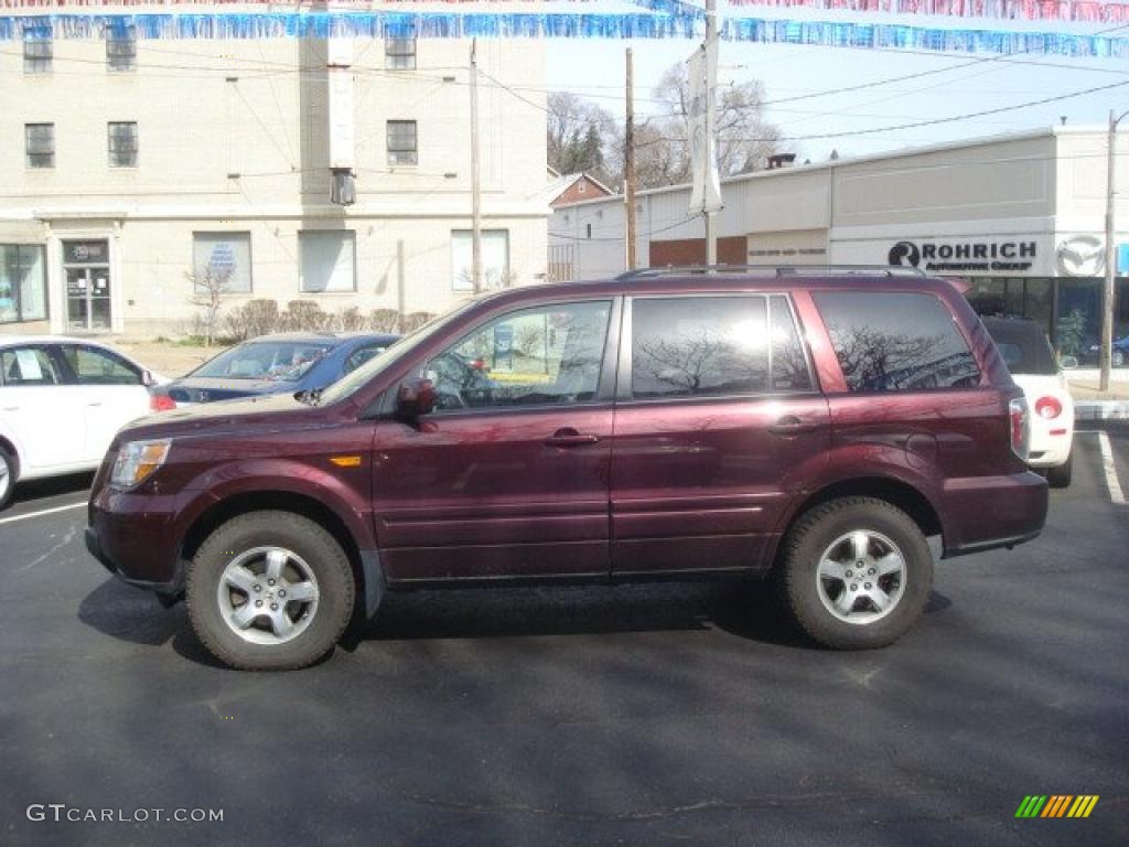 2007 Pilot EX-L 4WD - Dark Cherry Pearl / Gray photo #2