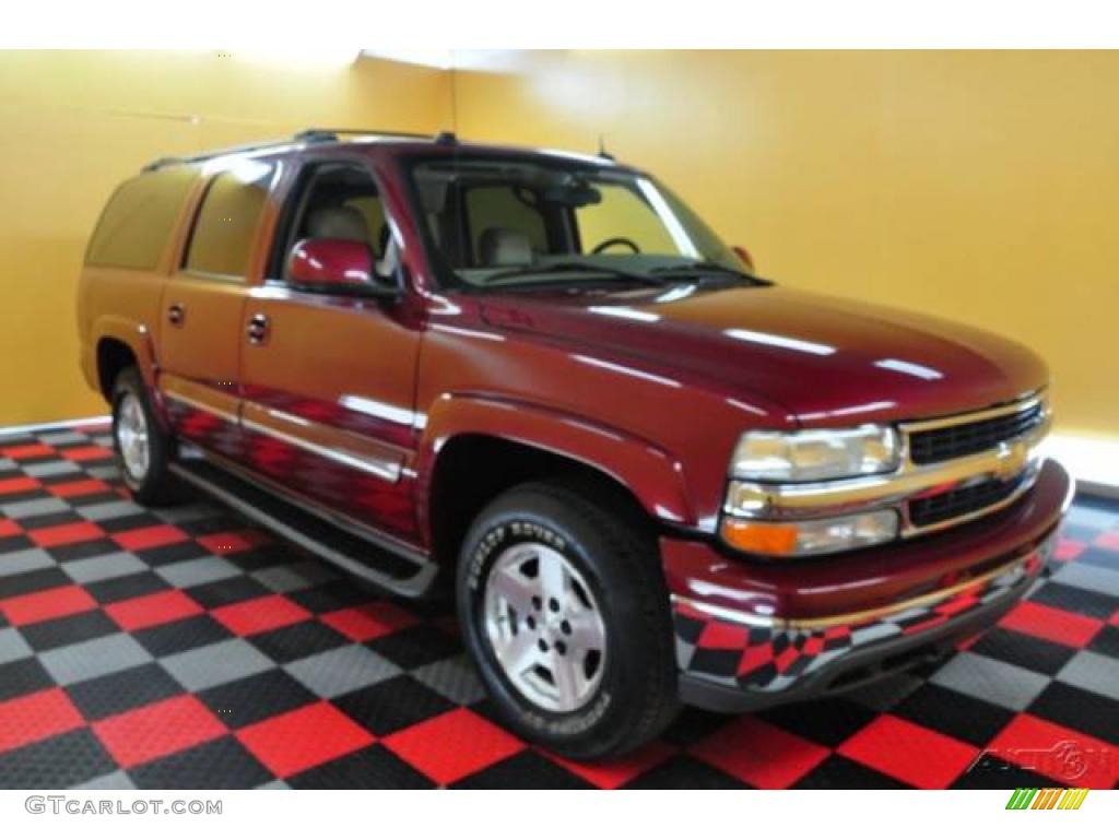 2004 Suburban 1500 LT 4x4 - Sport Red Metallic / Tan/Neutral photo #1