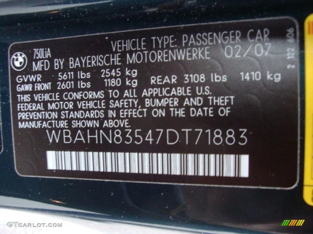 2007 7 Series 750Li Sedan - Deep Green Metallic / Cream Beige photo #18